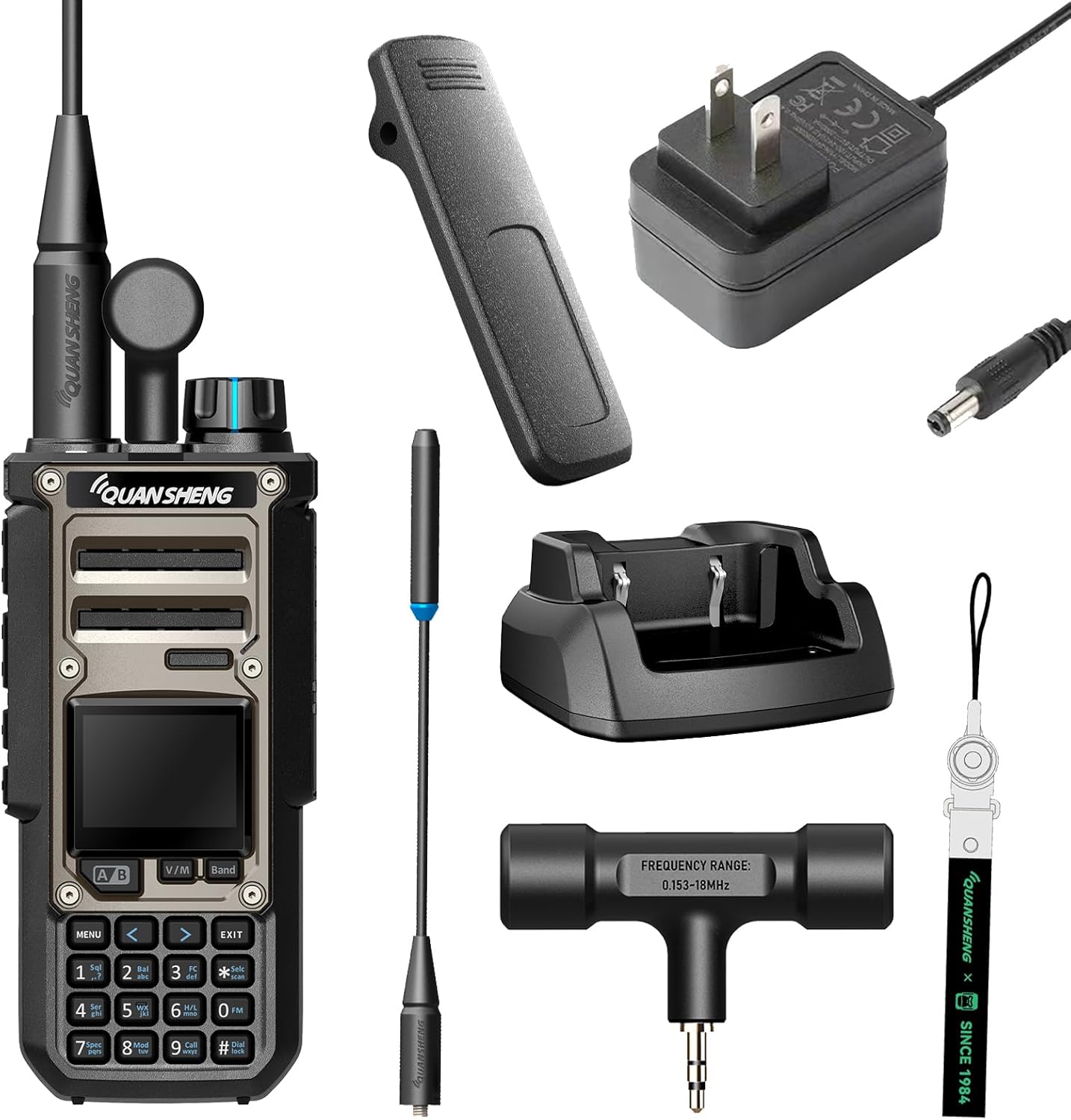 QuanSheng TK11(8) 10W Multi-Band Walkie Talkie – NOAA Alerts, 999 Channels, Type-C Charge, 3000mAh Battery for Outdoor Use