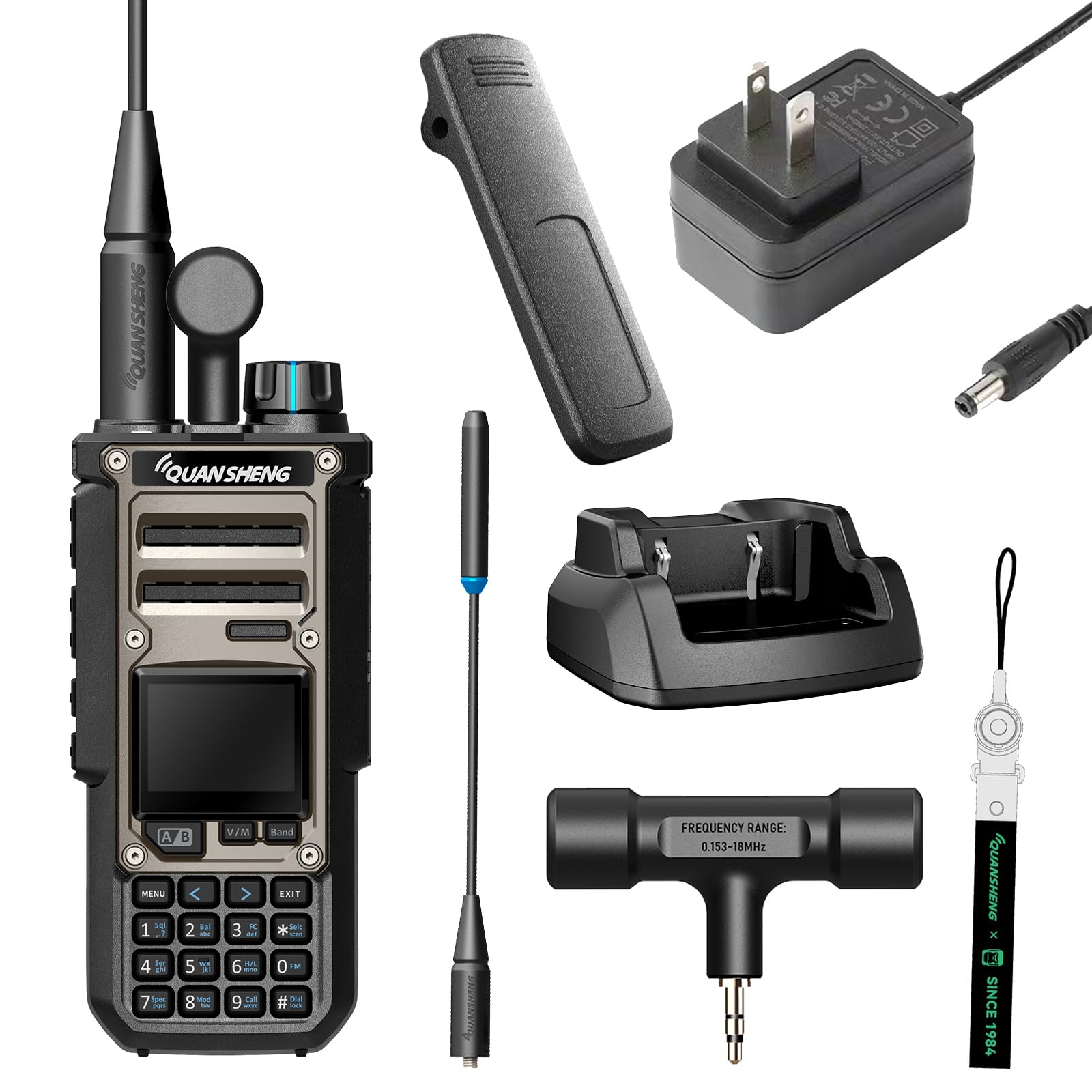 Walkie talkie multi-banda QuanSheng TK11(8) - 10W, alertas
