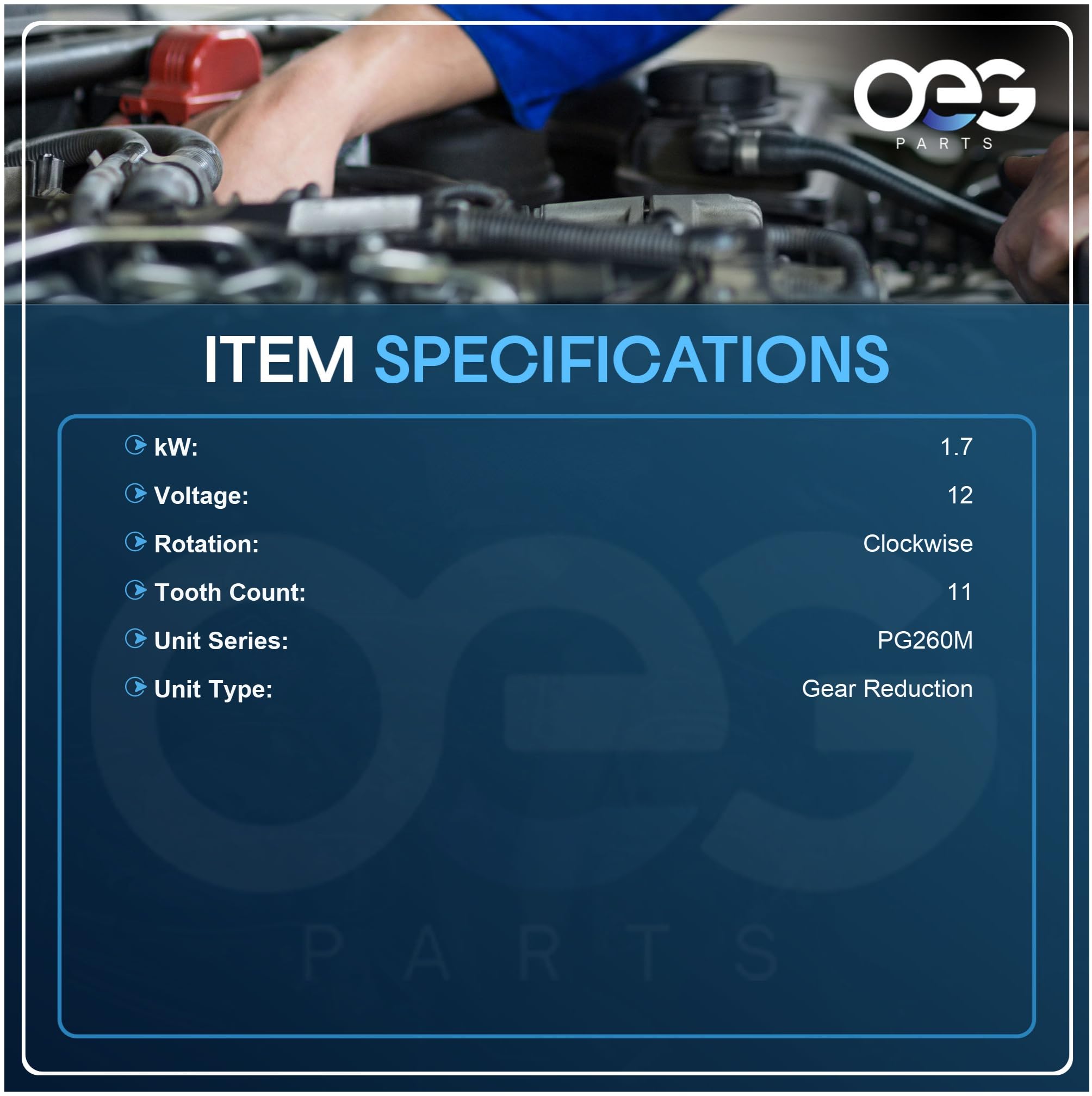 Amazon.com: OEG Parts New Starter SAEJ1171 PG260M Compatible