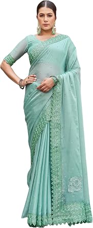 Womens Georgette Saree with Unstitched Blouse