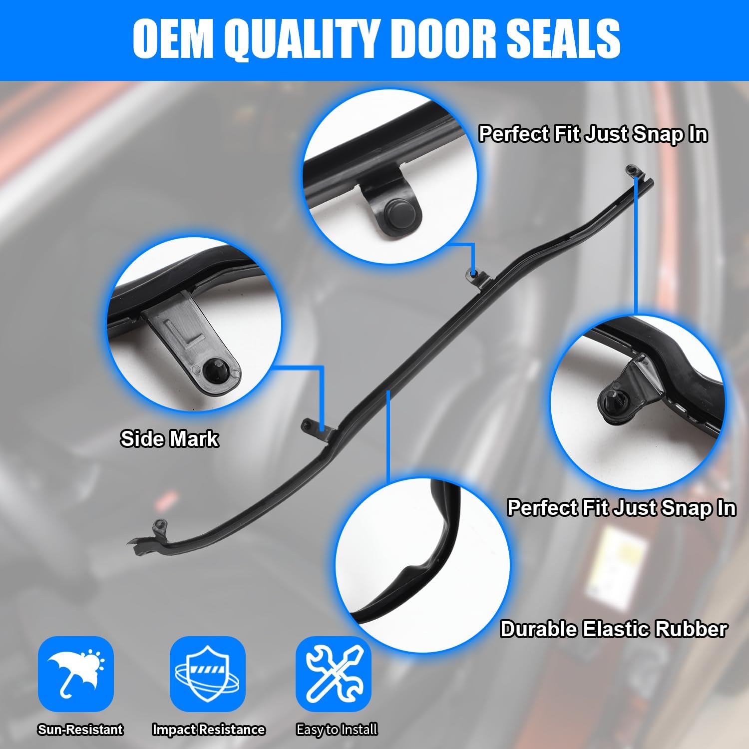 Door Front Weatherstrip Driver Side Compatible with Ford Explorer 2011-2019 Front Weather Strip Left Hand Fit for Police Interceptor Utility Base 2013-2019 Rear Door Seal LH BB5Z-7825325-B