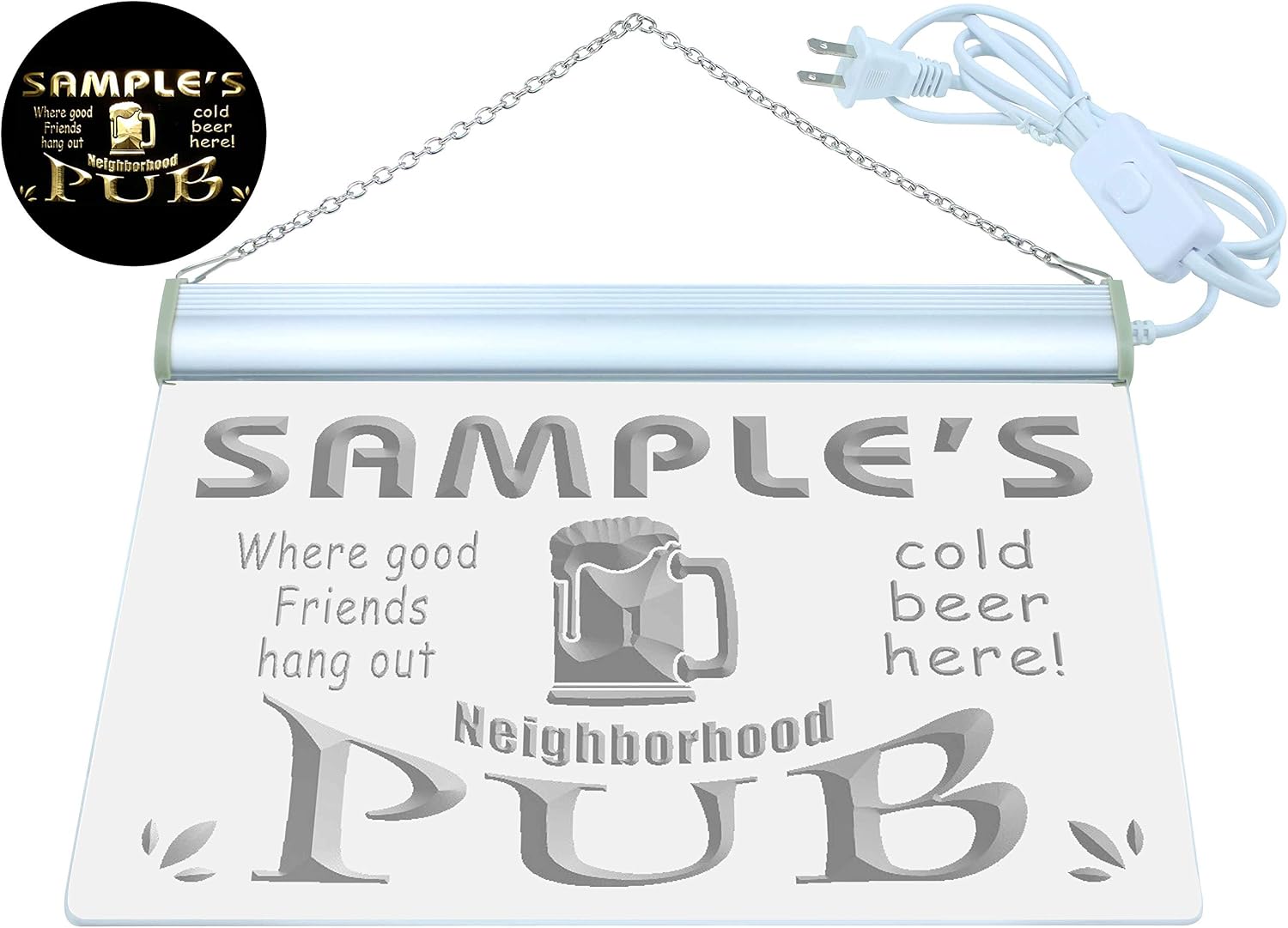 ADVPRO Name Personalized Custom Neighborhood Pub Bar Beer Neon Sign Yellow 12x8.5 inches st4s32-pg-tm-y