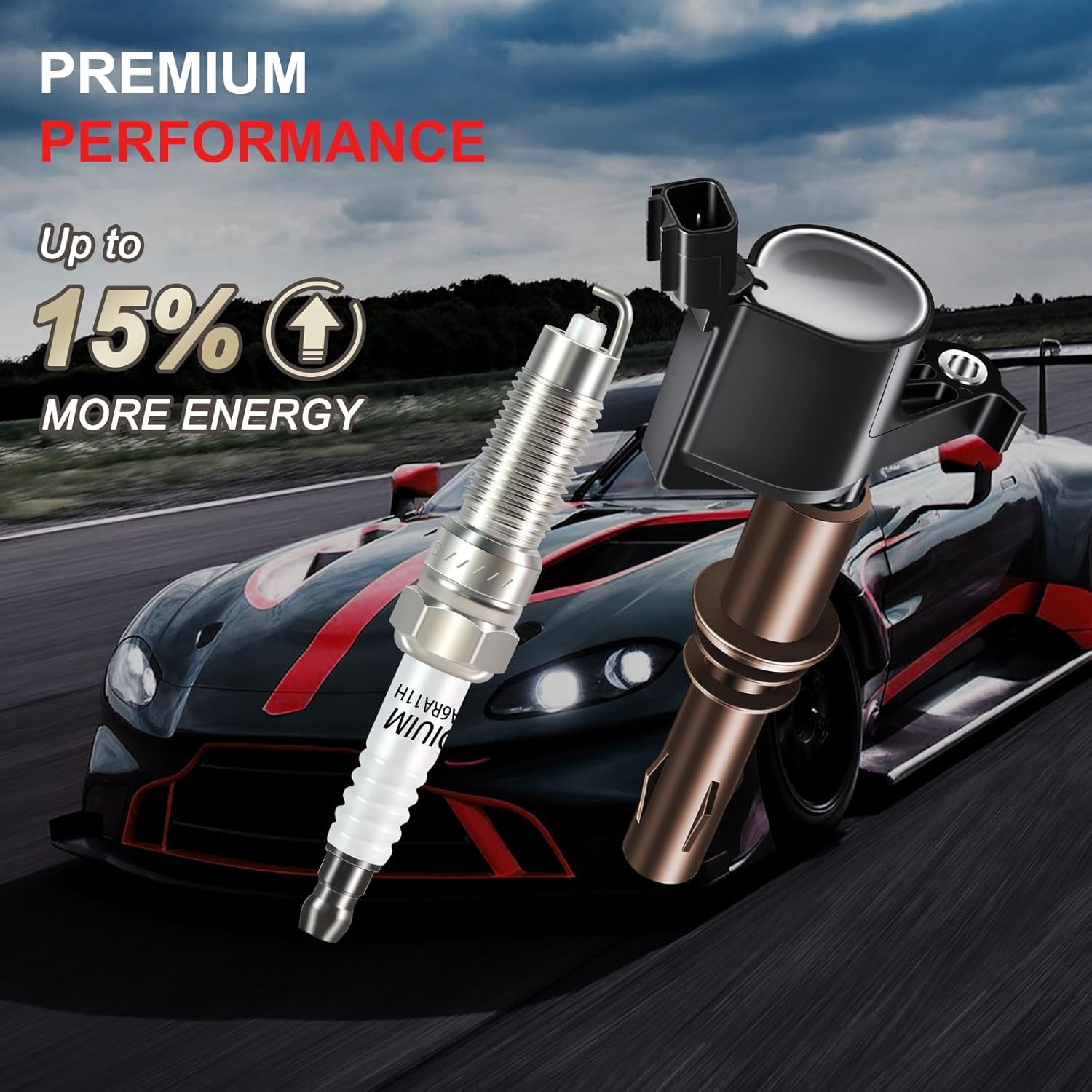 DG521 Ignition Coils Pack Spark Plugs Fits for Ford F-150 V8 4.6L 2009-2010, F-150 V8 5.4L 2008-2010, Expedition V8 5.4L 2008-2014, Mustang Explorer F-250/F-350 Super Duty 2008-2010