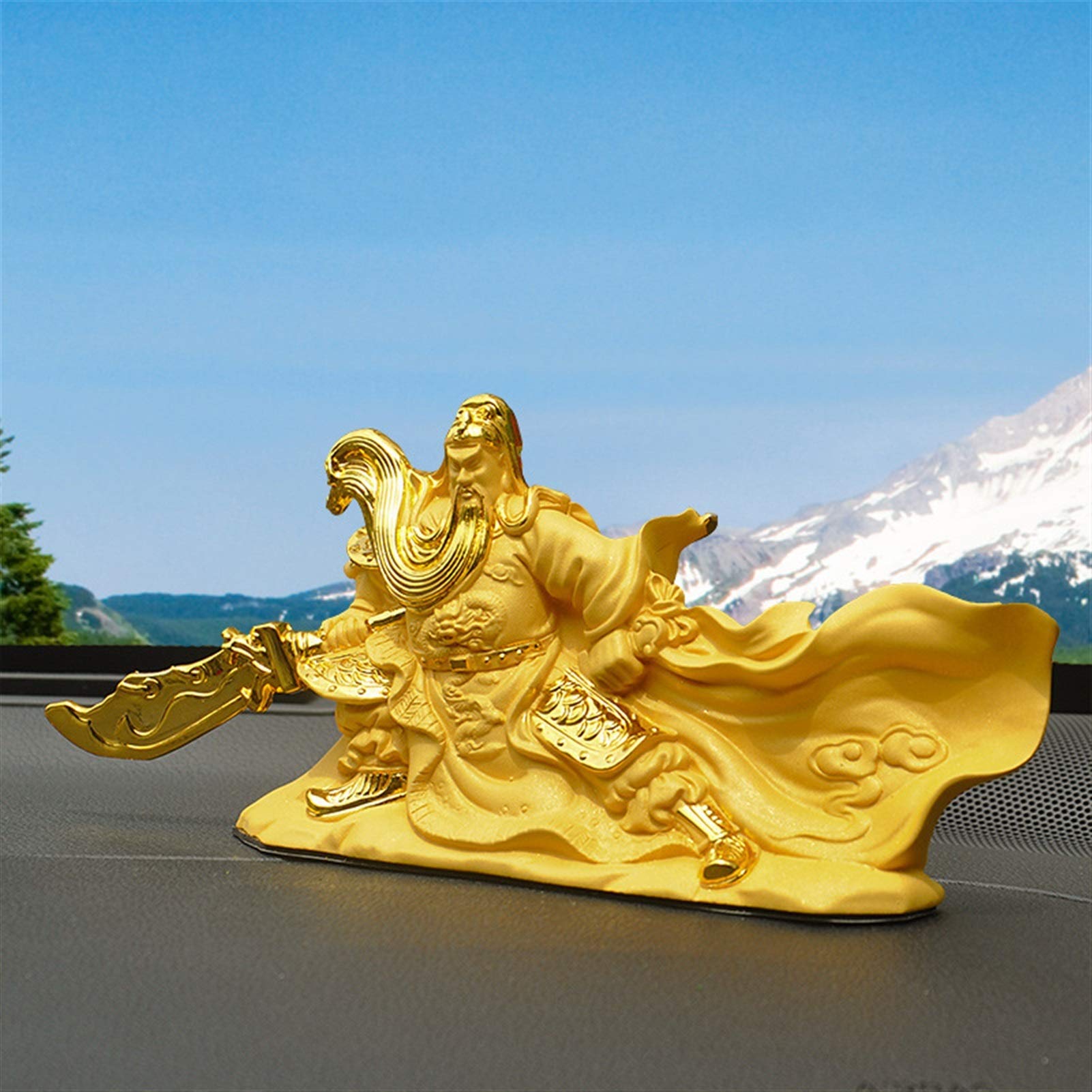 Guan yu Statue Harzstatue von Guan Gong Moderne Kunst Skulptur Guan Yu Buddha Statue Dekoration Statue Auto Sicherheitsdekorationen Heimdekoration (Color : B)