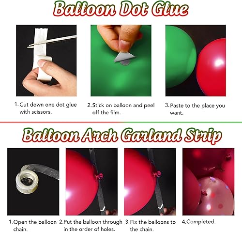 Miniatura 6 de Avezano Juego de 98 piezas de decoraciones navideñas, cortinas de oropel con flecos de papel de aluminio de Feliz Navidad, globos de arco de