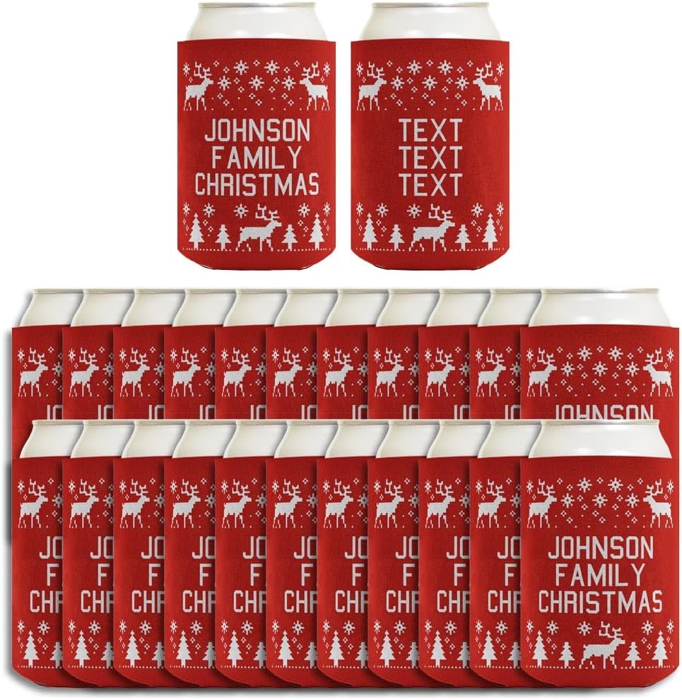 Christmas Themed Party Decorations Custom Ugly Sweater 24-Pack Personalized Can Drink Thermocoolers Party Pack