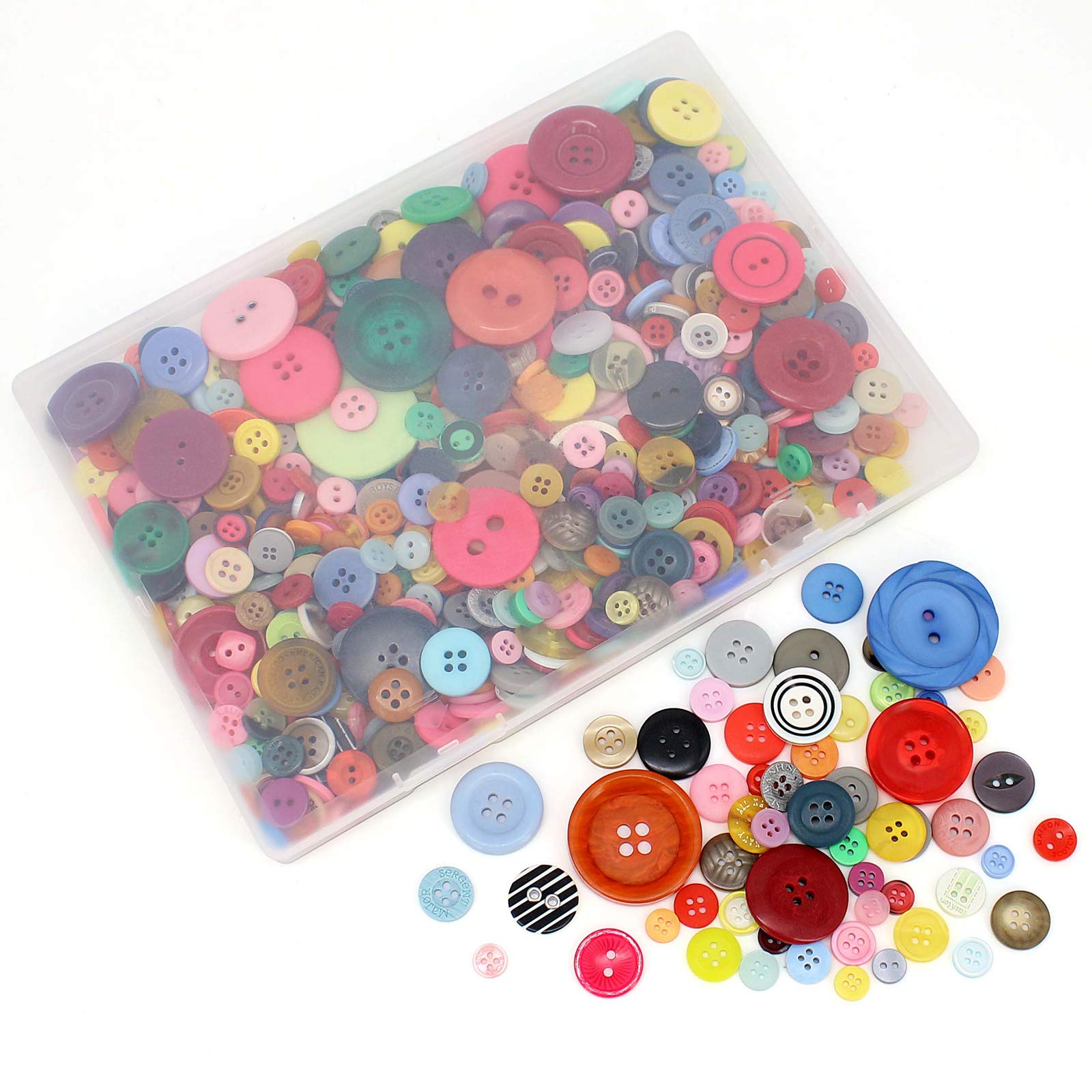 DIY Craft Buttons, About 600PCs Mixed Color Assorted Button for Sewing, Manual Printing, Art Ornaments, Fine Motor Activities, Scrapbook Decorations