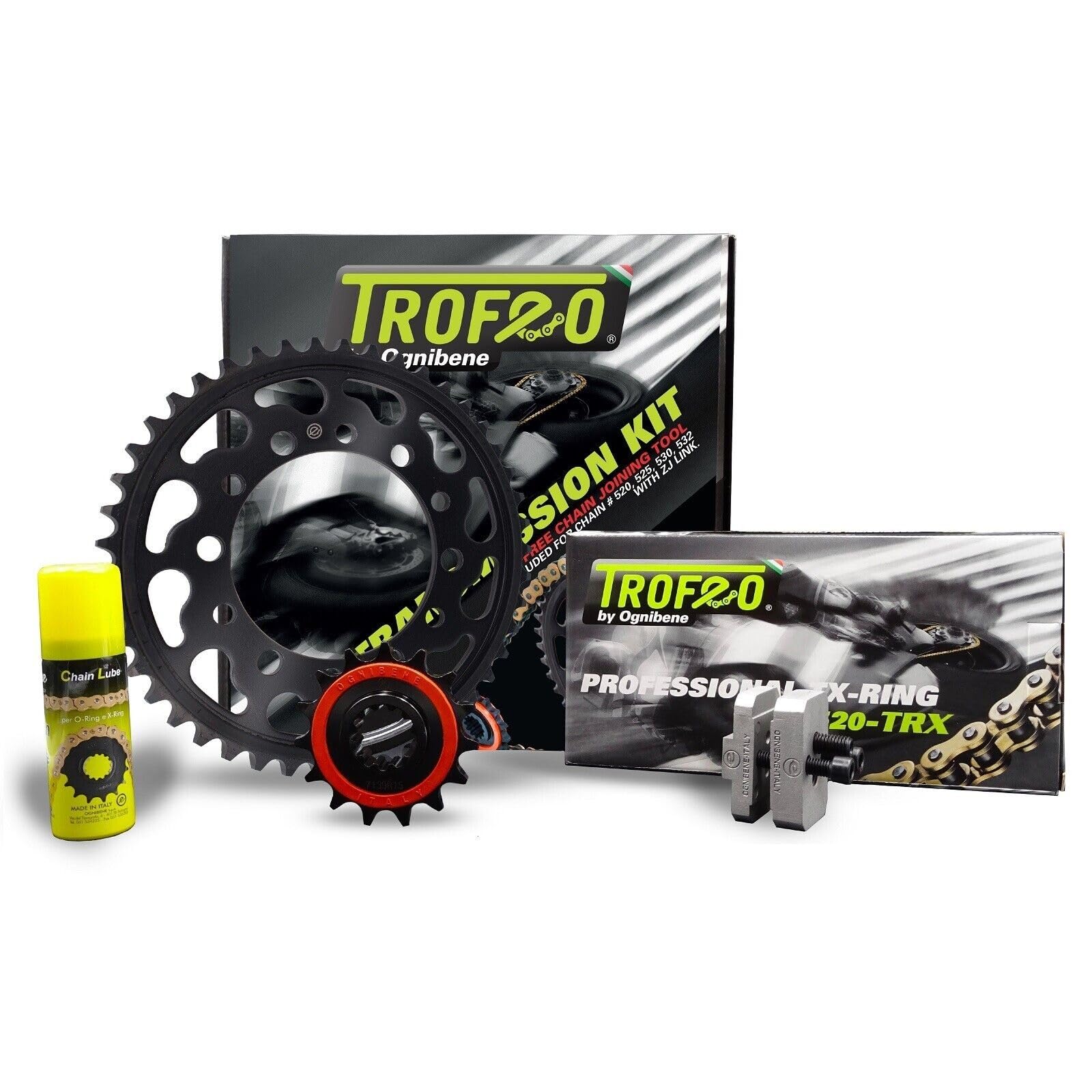 Kit Trasmissione Trofeo Pignone+Corona+Catena per XT 600 4 Valvole 1984-1985-1986