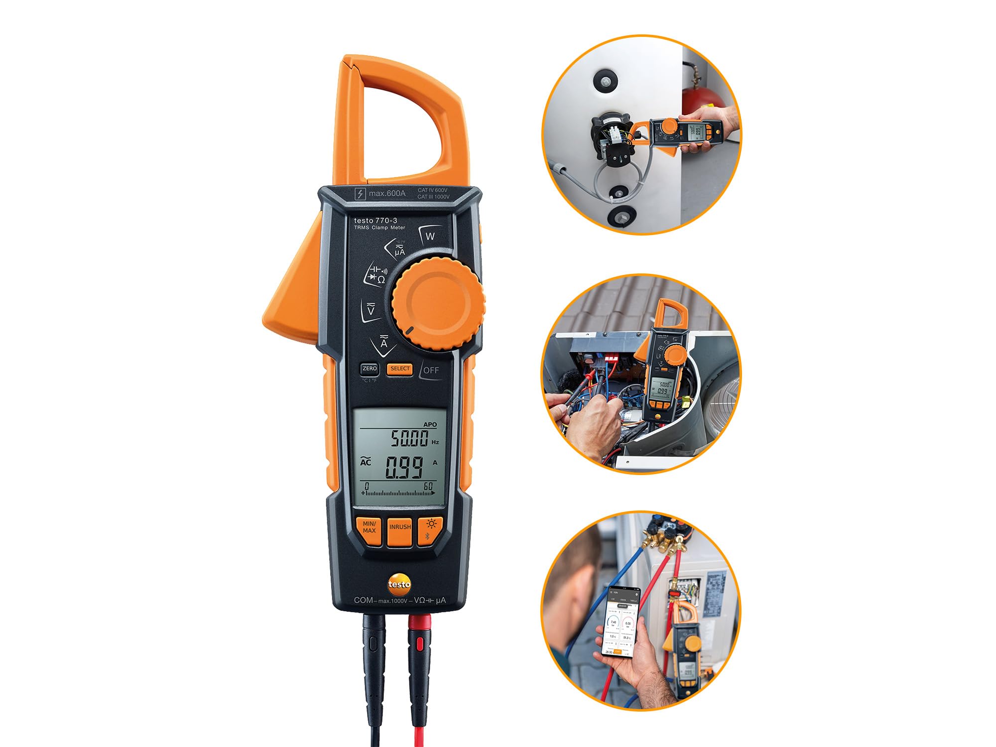 testo Pinza amperimétrica TRMS 770-3 con Bluetooth