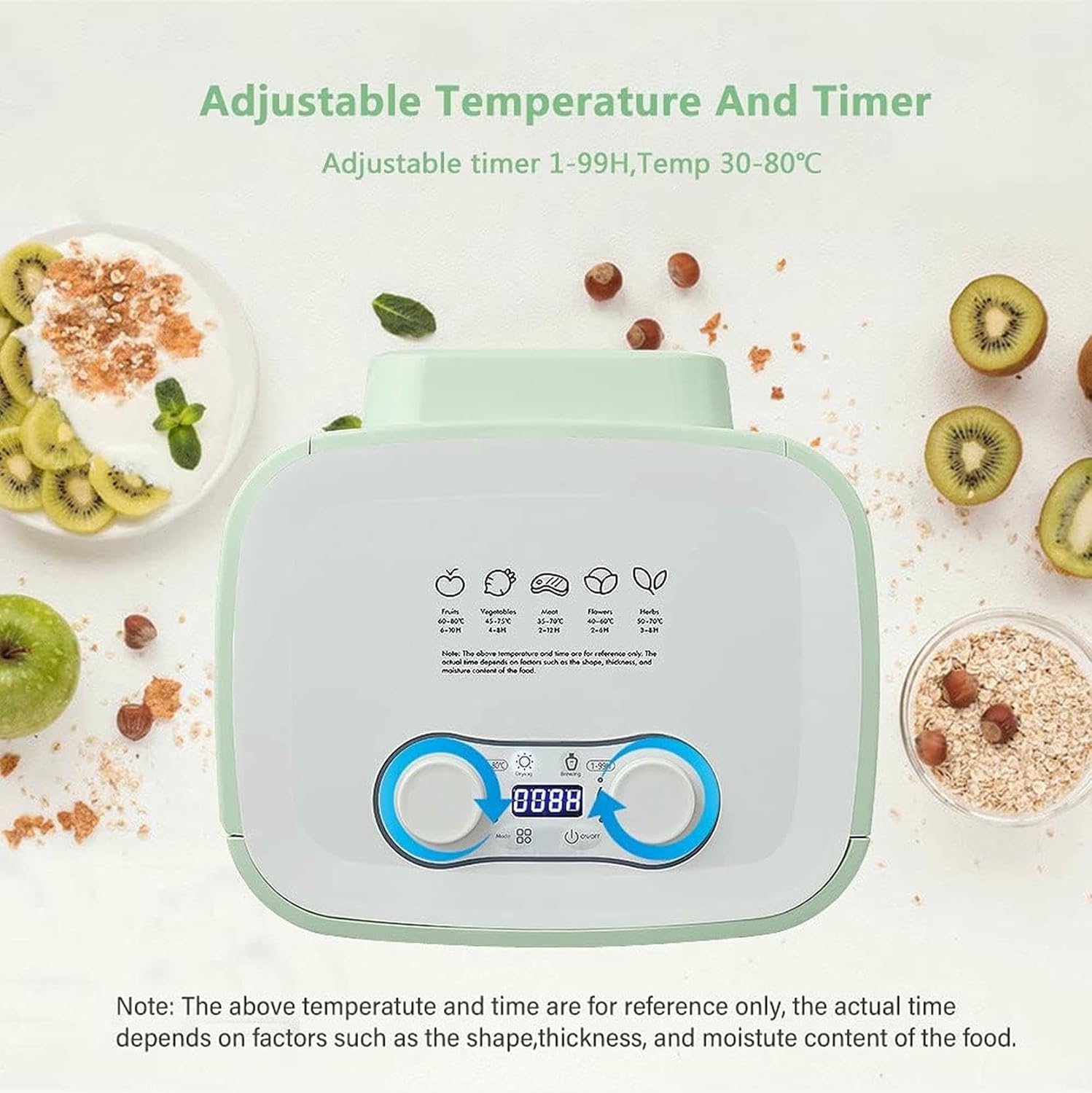 5 Stackable Trays Food Dehydrator Machine Food Preserver Adjustable Timer and Temperature Control Dryer for Jerky Or Beef Meat Maker, Fruit & Vegetable Dryer