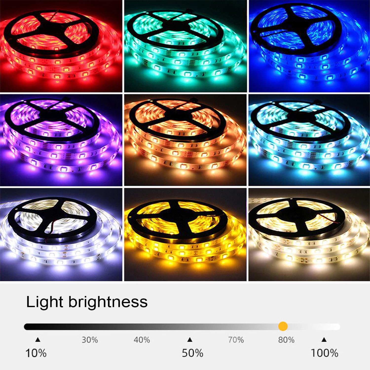 15m (3x 5m) Striscia LED RGB dimmerabile, WIFI controllata con alimentatore 12V + telecomando IR, 5050 SMD 450 LEDs (3x 150 LEDs), autoadesiva, IP20, compatibile con APP Tuya