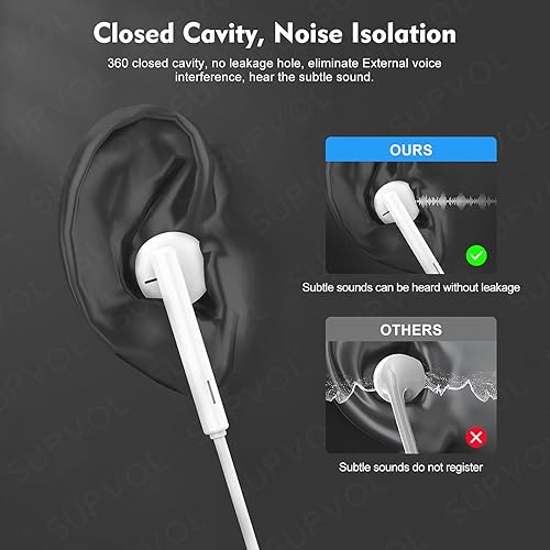 Miniatura 6 de Auriculares Apple con conector Lightning, paquete de 2 auriculares con cable para iPhone con micrófono, control de volumen, música y llamadas para