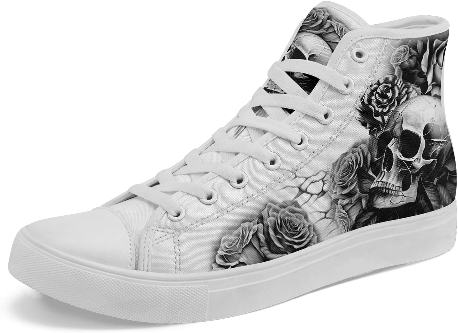 Skull High Tops Canvas Shoes for Men Women Classic Lace Up Gothic Fashion Sneaker Street Casual Canvas Sneakers