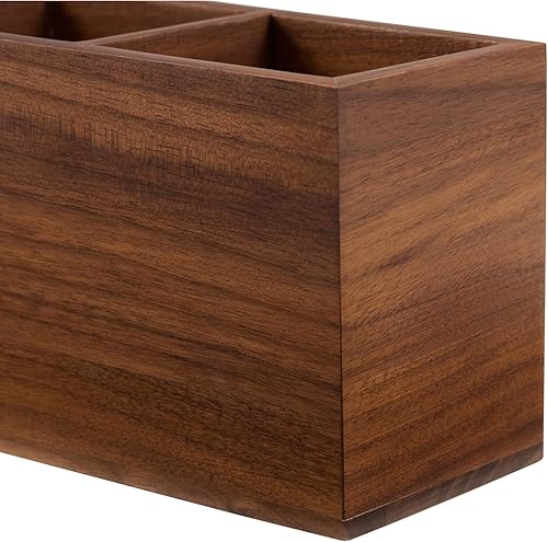 Miniatura 8 de Portalápices de madera de nogal (ranuras dobles) para escritorio