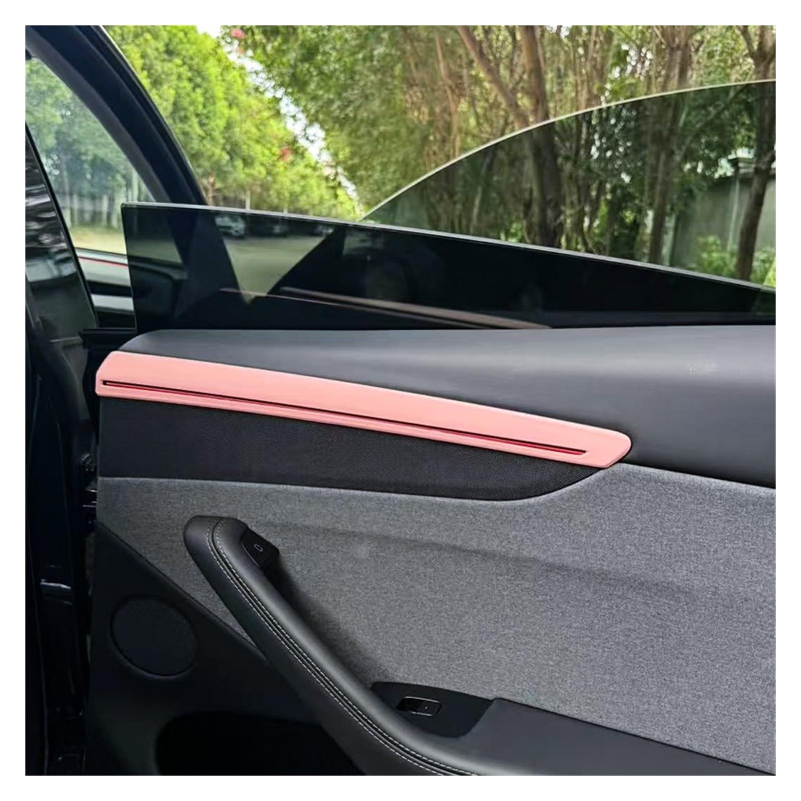 Car Door Decorative Strip for Tesla for Mode for Y for Juniper 2025 4Pieces Sticker Cover Interior Accessories Universal Interior Accessories(4pieces Matte Pink)