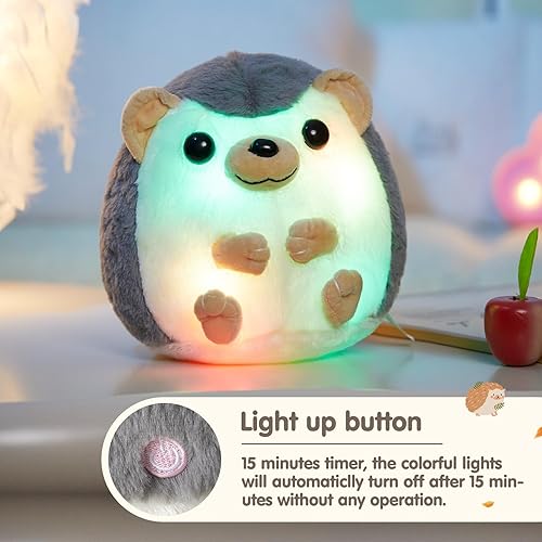 Vista 17 de BSTAOFY Peluche de pingüino iluminado que brilla alegre, adorable juguete de peluche LED flexible, regalo de luz nocturna para niños en cumpleaños