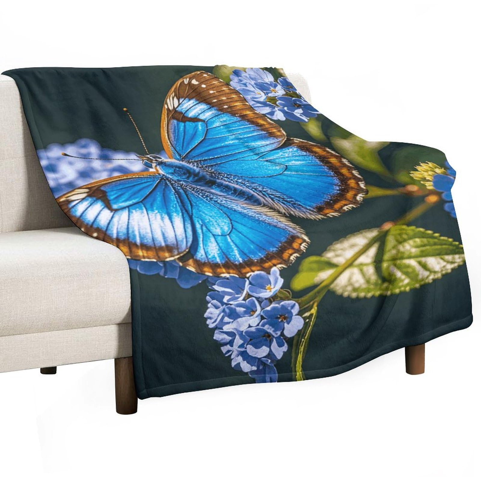 Couverture flanelle douce bleue lit et canapé haute qualité
