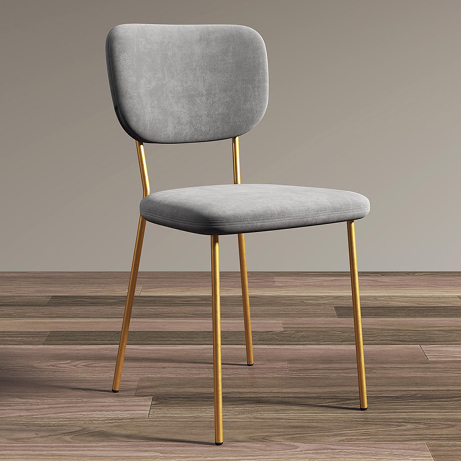 Chaise de salle à manger en velours dossier rembourré pieds métal assise 45 cm cuisine
