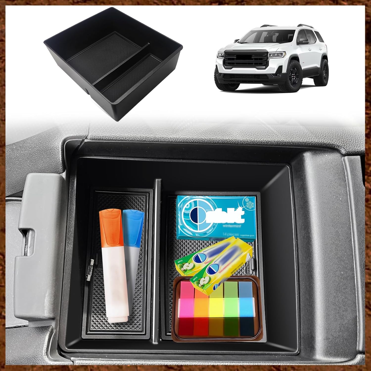 Muslogy Center Console Organizer Compatible with GMC Acadia