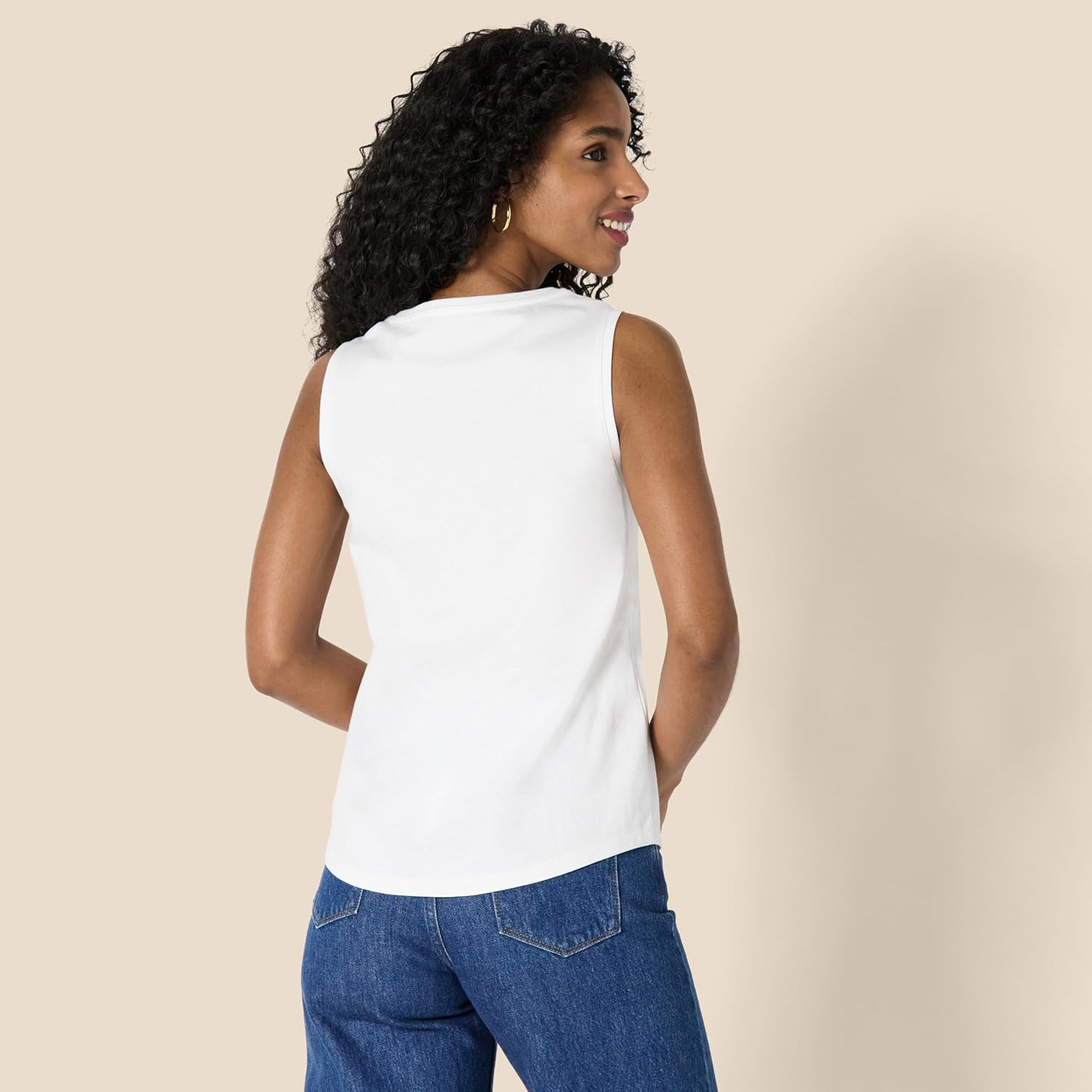 Amazon Essentials Women's Regular-Fit 100% Cotton Sleeveless Tank Top, Pack of 2 - Image 2