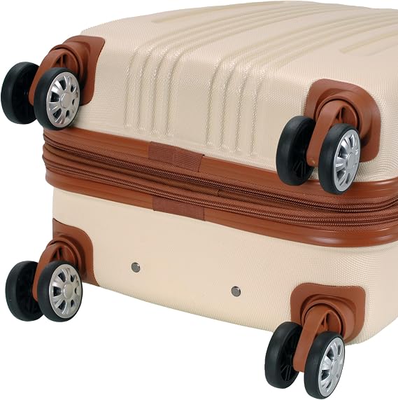 Rockland London Hardside Spinner Wheel Luggage, Carry-On 20, White
