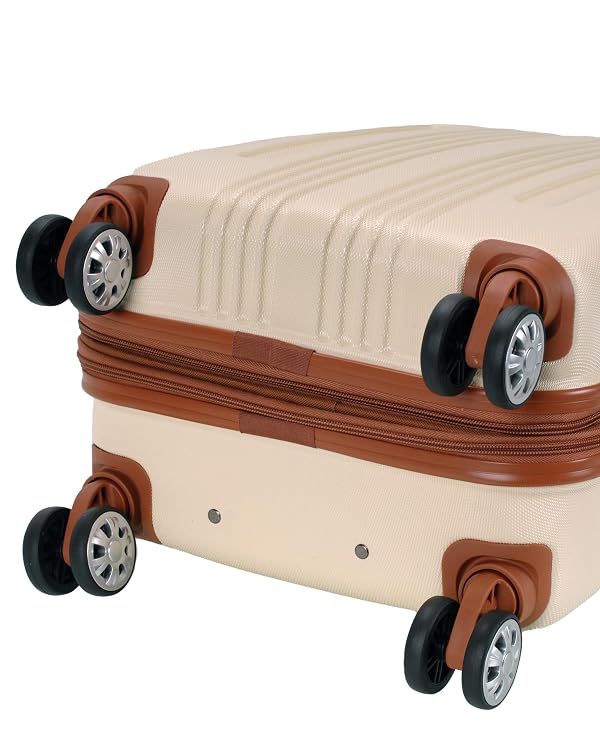 Rockland Hardside Expandable Luggage with Spinner Wheels, Multicolor, White, Carry-On 20-Inch, London Hardside Expandable Luggage with Spinner Wheels by Rockland - Image 5