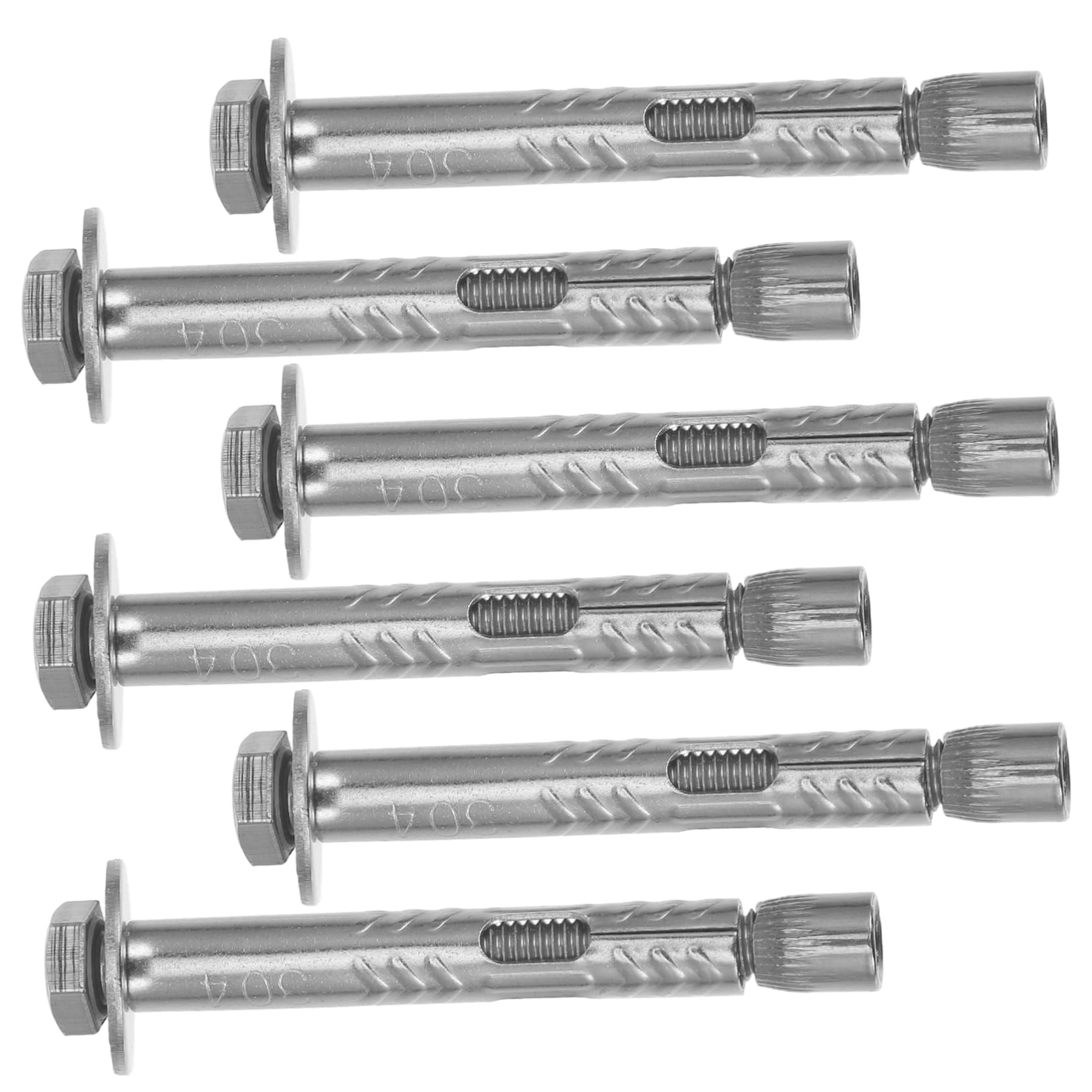 SOLUSTRE 6 Pack M6x60 Expansion Anchor Bolts Heavy Duty External Nut Anchors Fixing Anchors for Drywall Concrete Wood Sturdy Stainless Steel Constructi