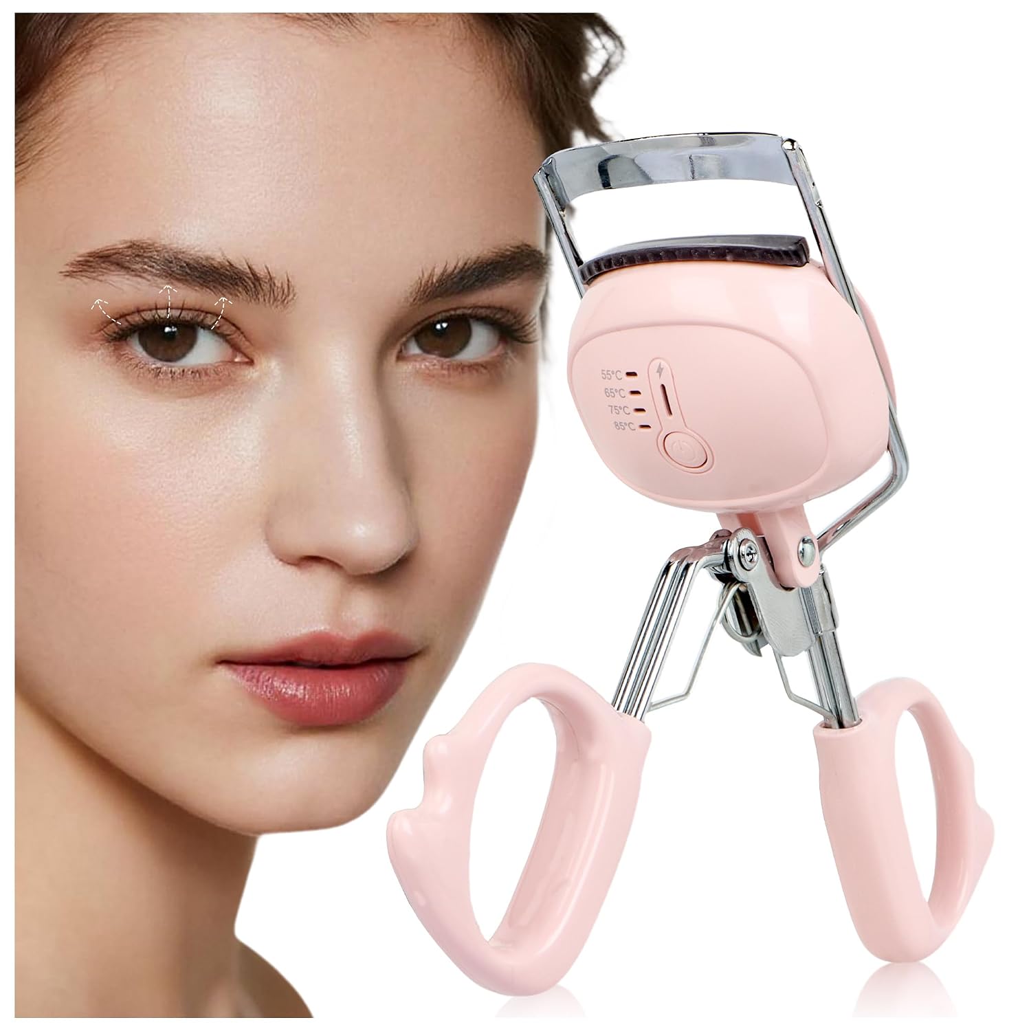 PopUp Heated Eyelash Curler Fast Heat Up in 5s - Curls - Safe Anti-Burn Lash Curler Elevate Your Beauty with Stunning Lash...