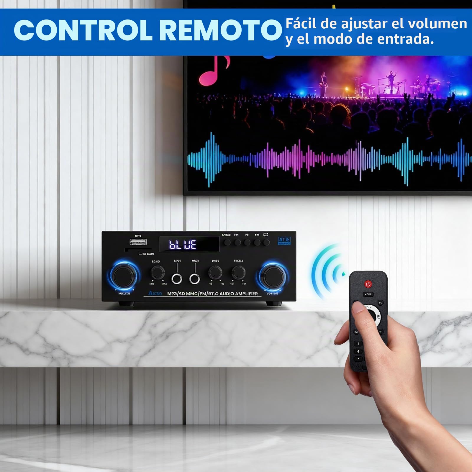 HiFi Audio Amplificador, AK50 Bluetooth 5.3 Amplificador