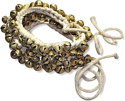 Kathak Ghungroo Pair, Bells Tied with Cotton Cord Indian Classical Dancers Anklet Musical Instrument 25 Bell Ghungroo