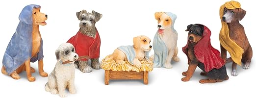 Canine Creche Dog Nativity Scene Decoration, 7 Piece Set