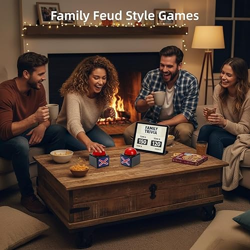 Miniatura 7 de Paquete de 4 zumbadores de respuesta de juego, accesorios de botón de respuesta para espectáculos de juegos, cuestionario de preguntas y