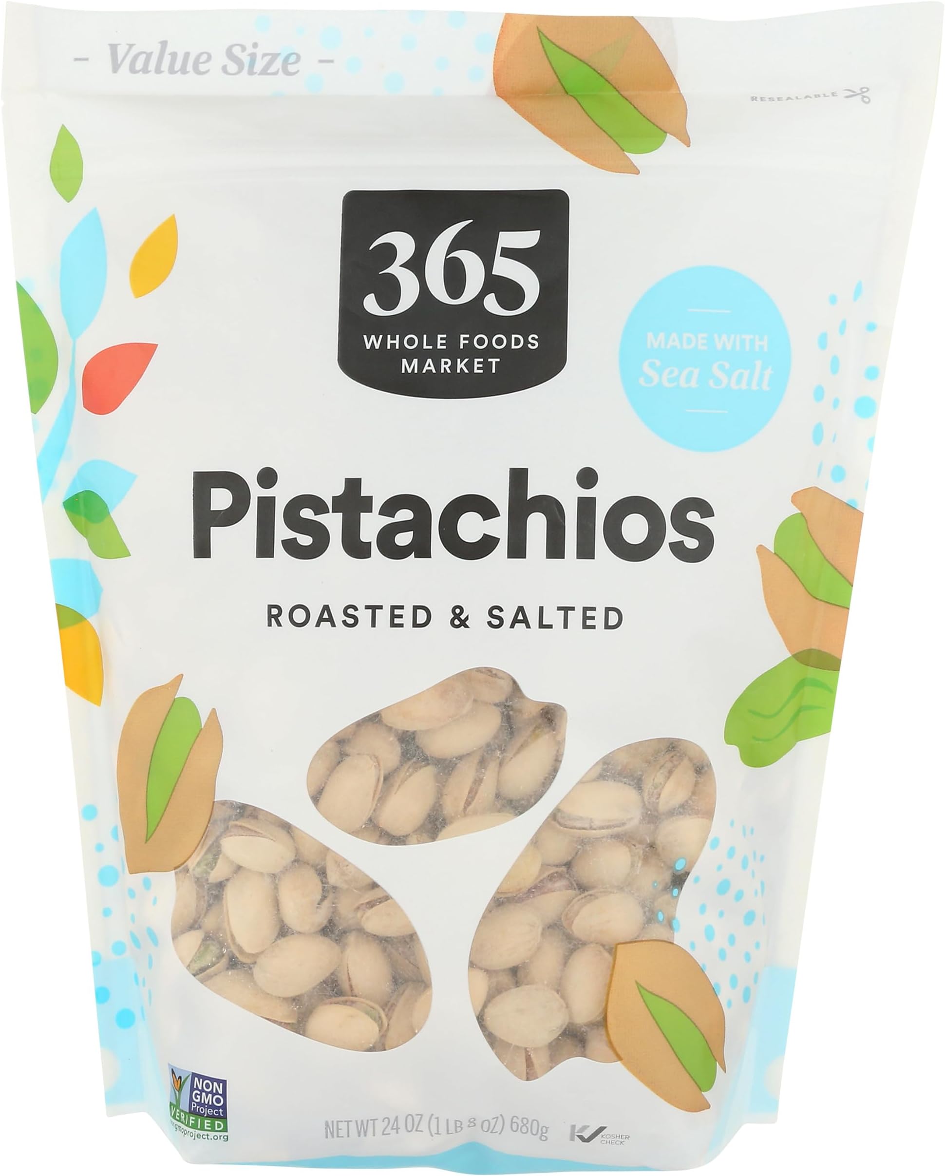 365 by Whole Foods Market, Roasted & Salted Pistachios, 24 Ounce