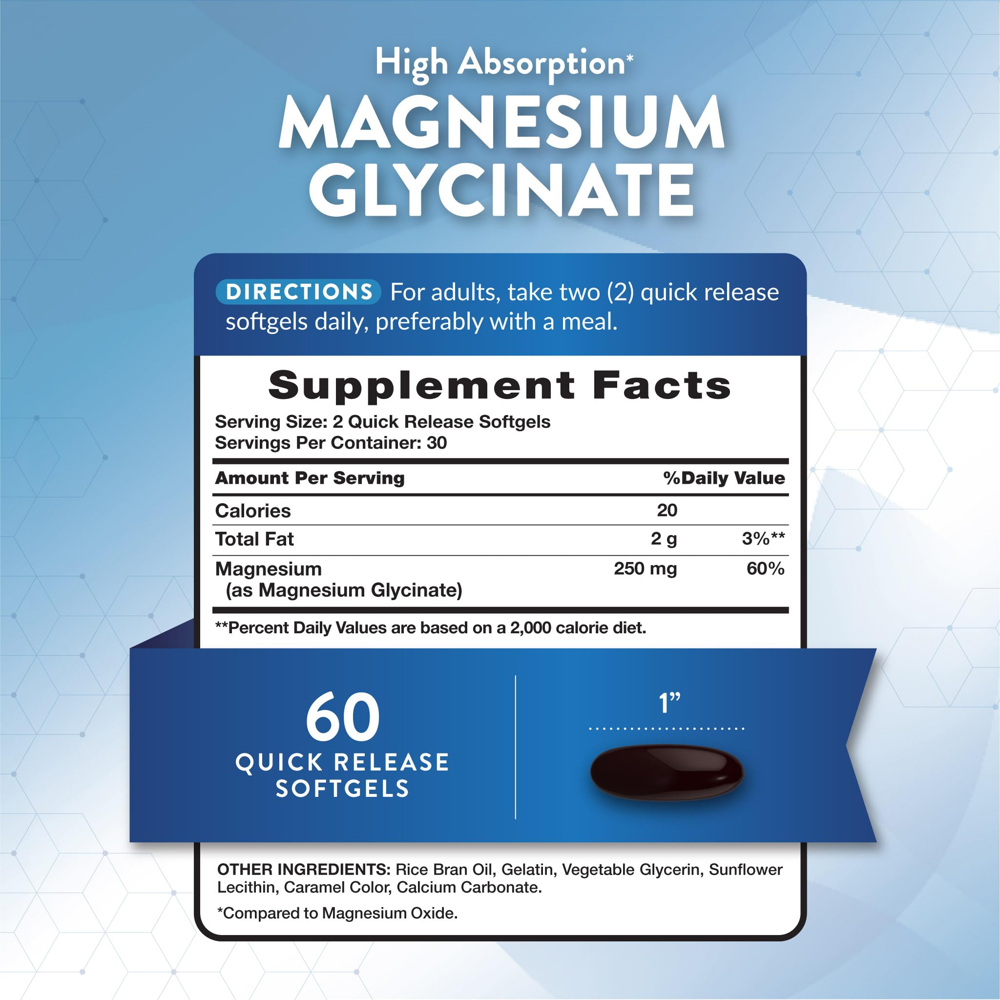 Nature's Truth Magnesium Glycinate Softgels | 250mg | 60 Pills — Amazon image 2