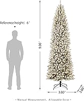 Vista 117 de Glitzhome Prelit Christmas Tree, 6ft Flocked Artificial Christmas Tree Serene Snowscape Fir with 300 Warm White Lights for Home, Office, Party