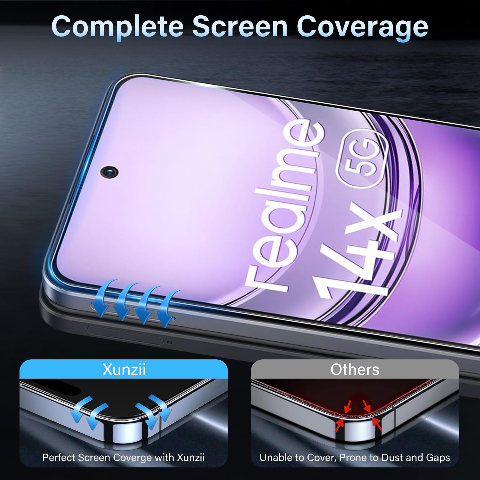 Pellicola Vetro Temperato per Realme 14X 5G [3+3 Pezzi], con HD Protezione Lente Fotocamera, [Durezza 9H Anti Graffi] 0,33mm Vetrino Protezione Schermo Pellicola Protettiva