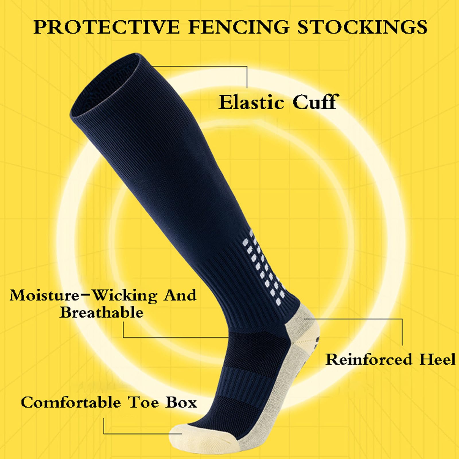 Calcetines De Esgrima AlgodóN Unisex Medias,Calcetines Futbol,Medias De Esgrima Protectoras,Protectoras De Esgrima Calcetines,Antideslizantes,Transpirable,para Saber,Epee,Foil