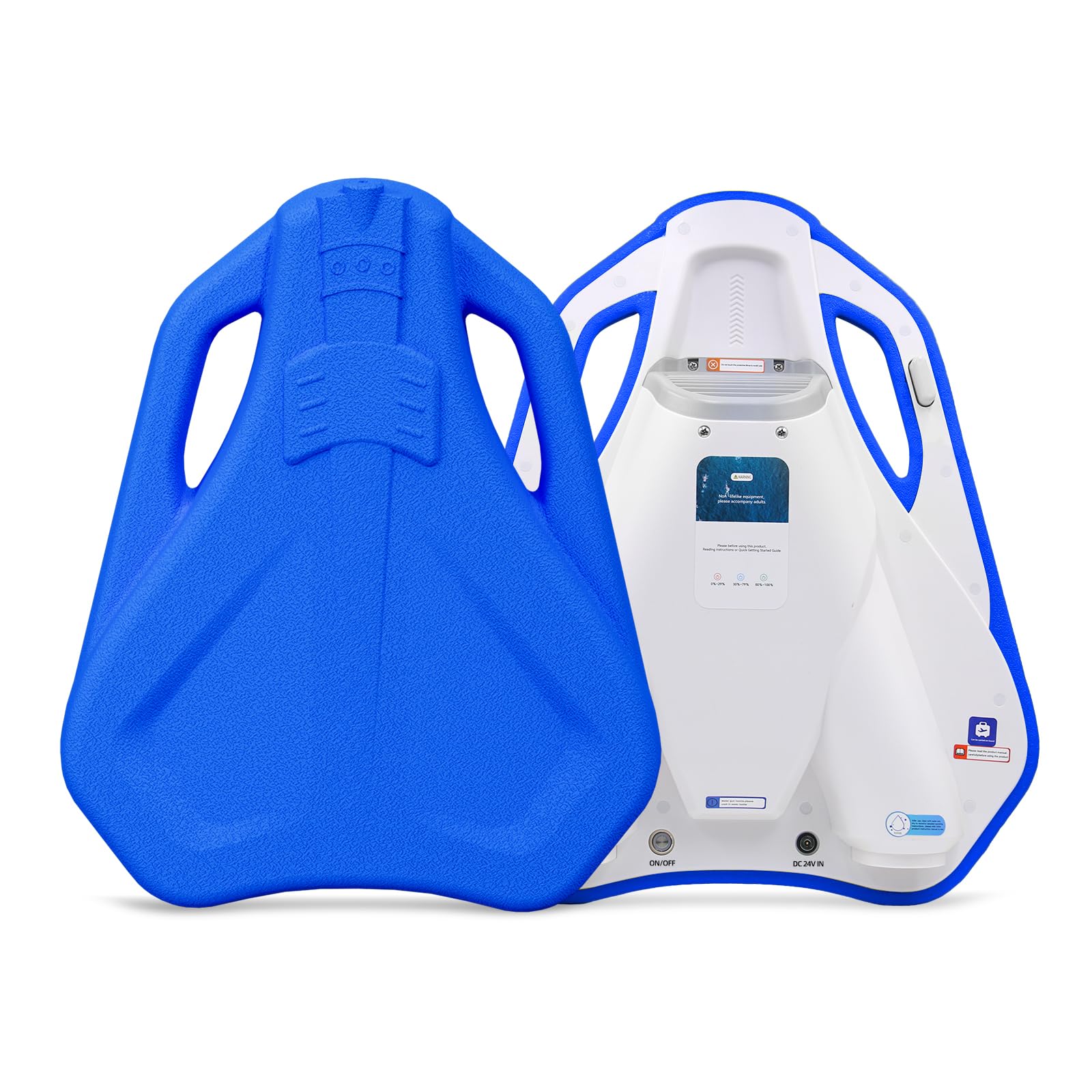 Tavoletta elettrica da nuoto per bambini, getto d'acqua ed elica 2 in 1, galleggiante per scooter d'acqua per allenamento di nuoto, spinta 6,1 kgf, batteria 24 V/4,6 Ah, durata di 45 minuti, carico
