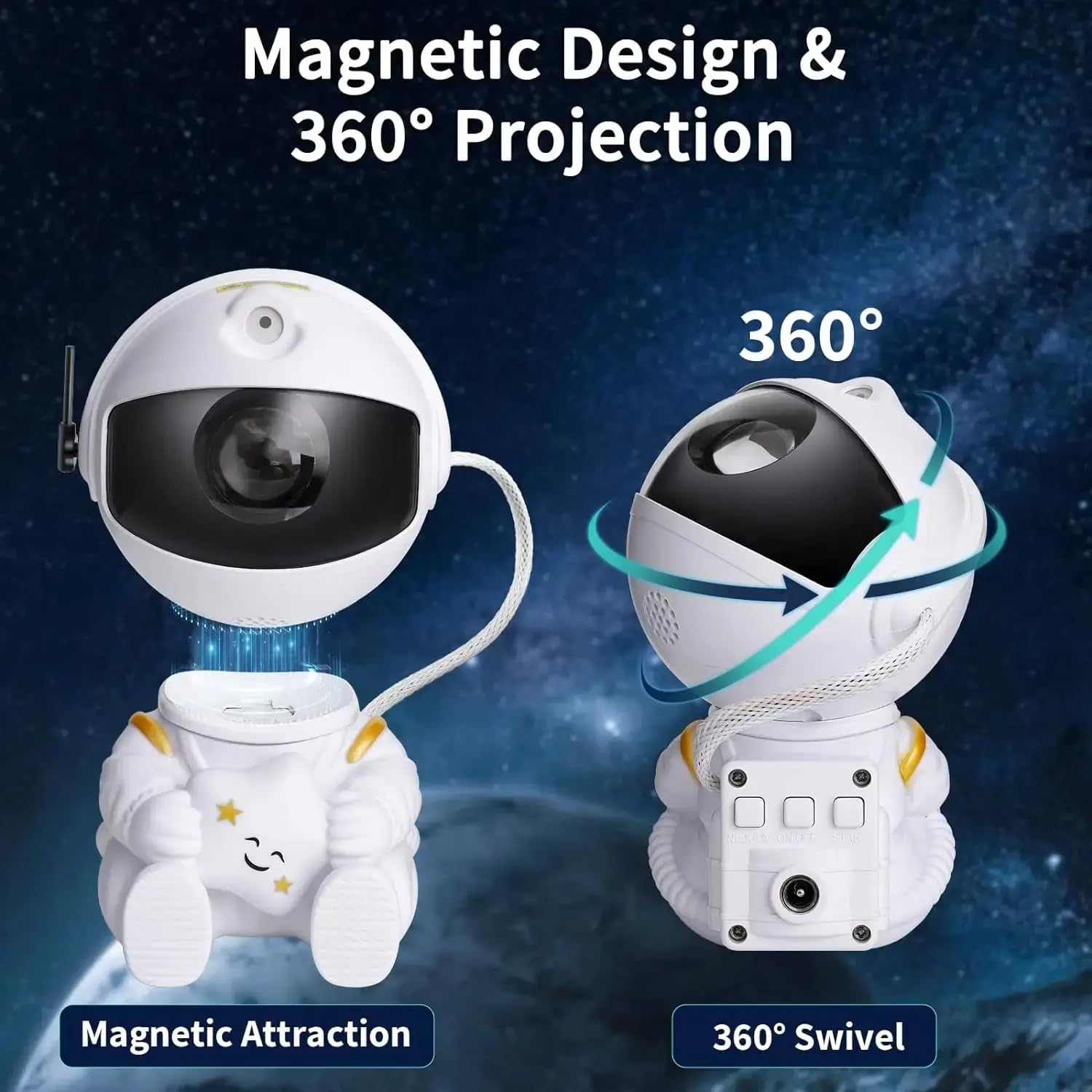 ANAWA Astronauta Proyector de Galaxias con Mando a Distancia y Enchufe Incluido – Proyector de Estrellas y Nebulosa para Iluminación de Dormitorio y Ambiente – Regalo ideal para todas las edades