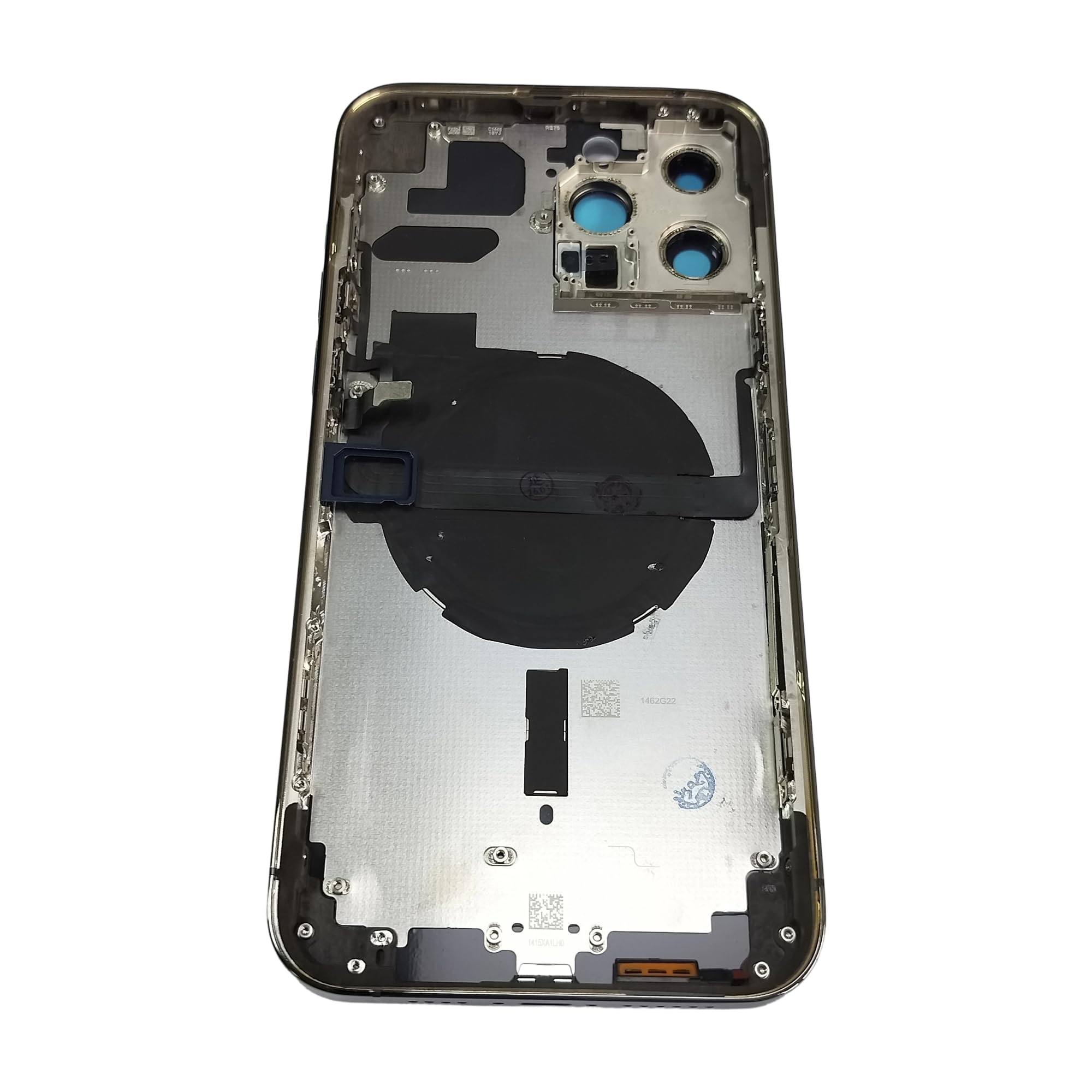 Châssis intermédiaire iPhone 13 Pro Max bleu avec boutons nappe et autocollant