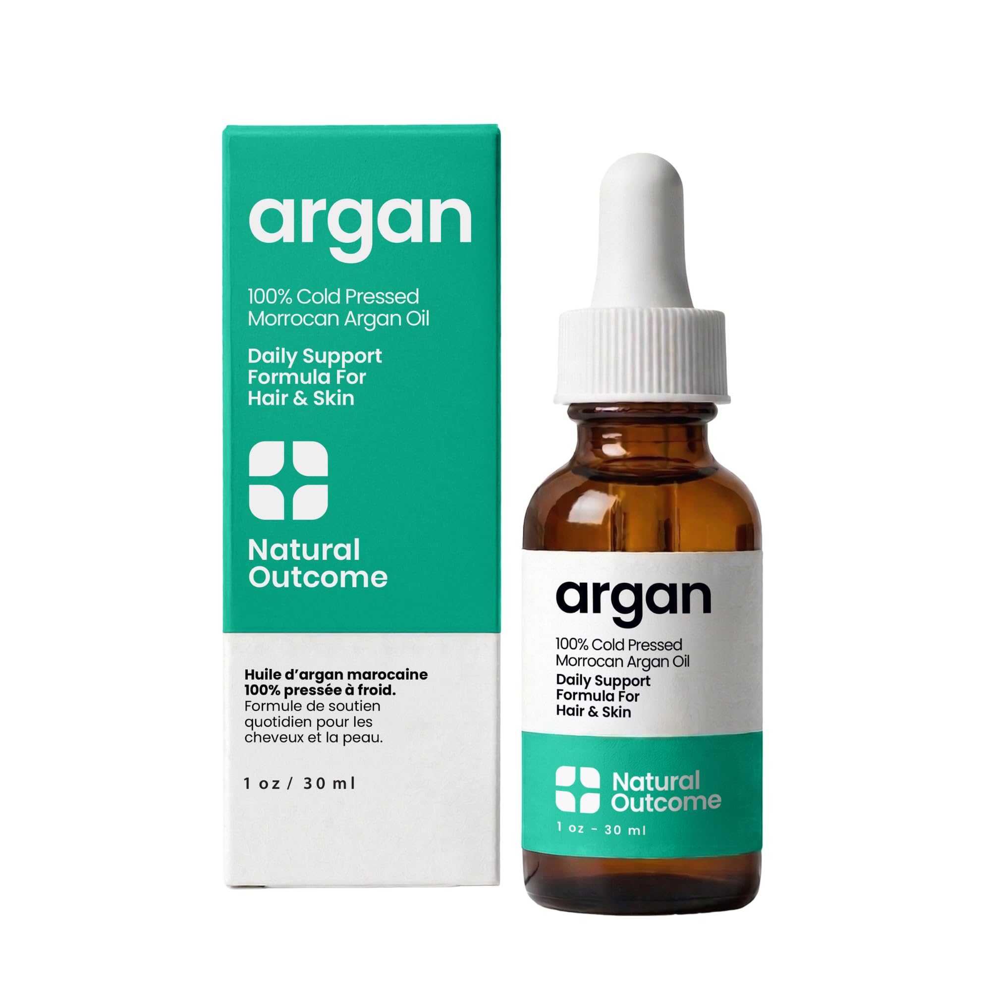 natural outcome Olejek arganowy 100% czysty, maroccan zimna twarz, lekki olejek do ciała i włosów, do regeneracji i odmładzania skóry, 1 uncja