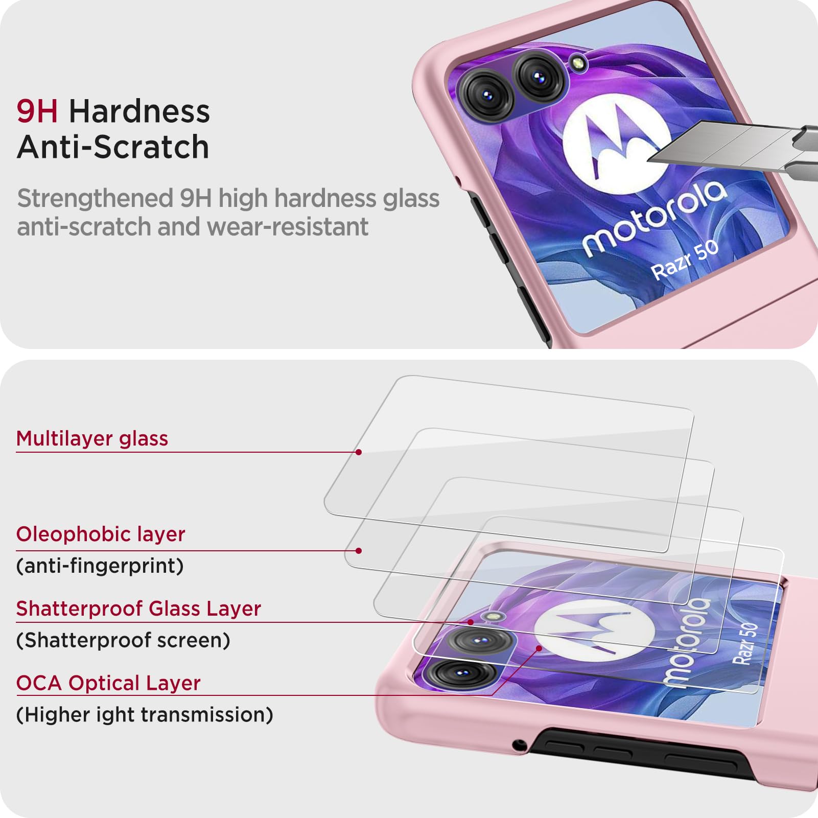 Miimall Compatible with Motorola Razr 50 Screen Protector case - Image 4