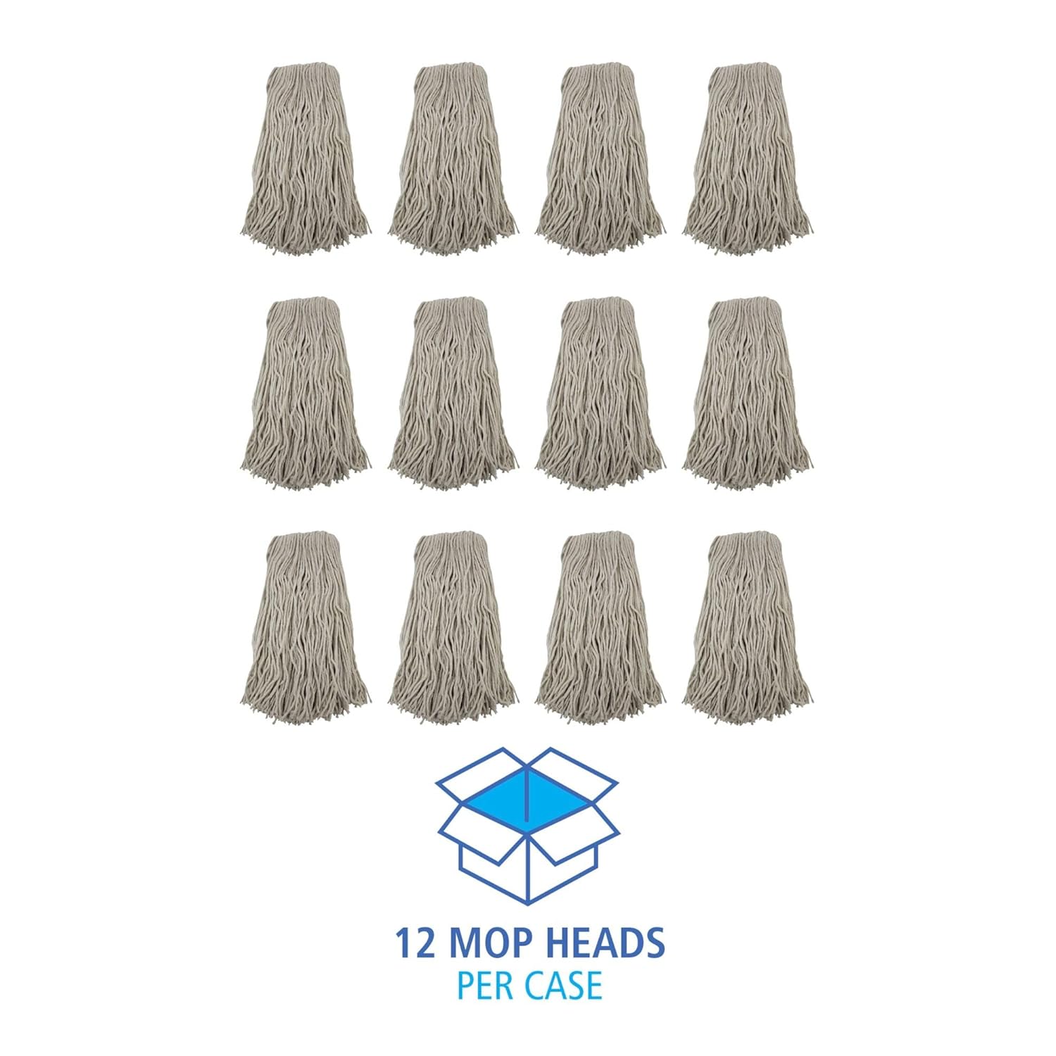 Boardwalk Cut-End Wet Mop Head, Cotton, No. 32, White, 12/Carton