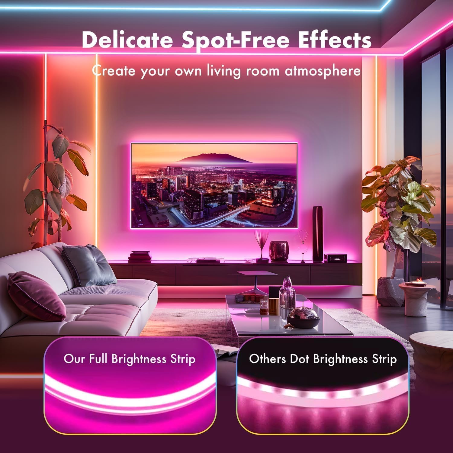 5 Meter Smart Neon Rope Strip Lights, Remote and Mobile App Controlled, Music Sync RGB Lights, Multicolor LED Lights for Home, Diwali Decoration, PC, Gaming (Strip Light)