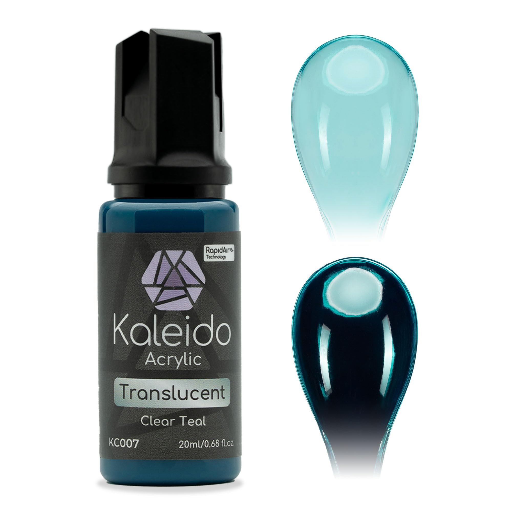 Gaahleri Kaleido Clear Colors 20ml KC007 Clear Teal, Water-Based Acrylic, Airbrush Paint for Scale Models, Gundam, Mecha, Miniature, Figures, Car & Sci-Fi Kits, Pre-Thinned, Fast-Drying