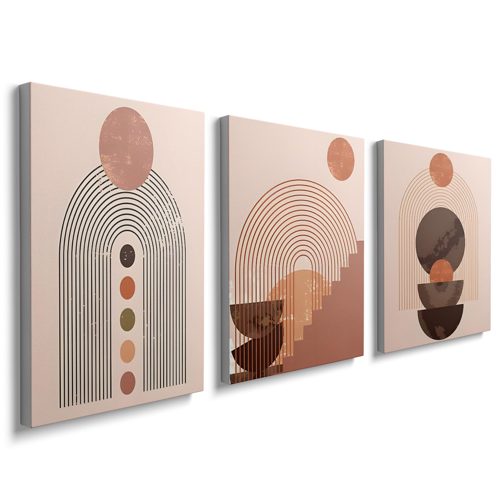 prinfantasy Boho Wall Art Poster Frames - 3Pcs Canvas Aesthetic Prints Abstract for Living Room Hallway YH1005