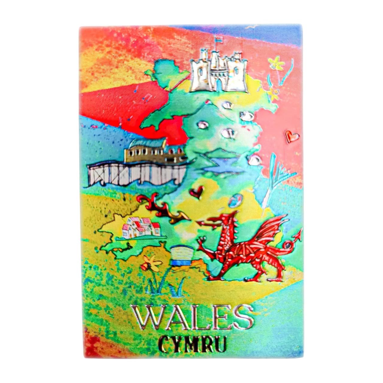 Manav Multicolor Wales Landmark Magnet | Iconic Welsh Attractions In A Single Design | Beautiful Fridge Magnet For Souvenir Collectors & Proud Welsh Locals