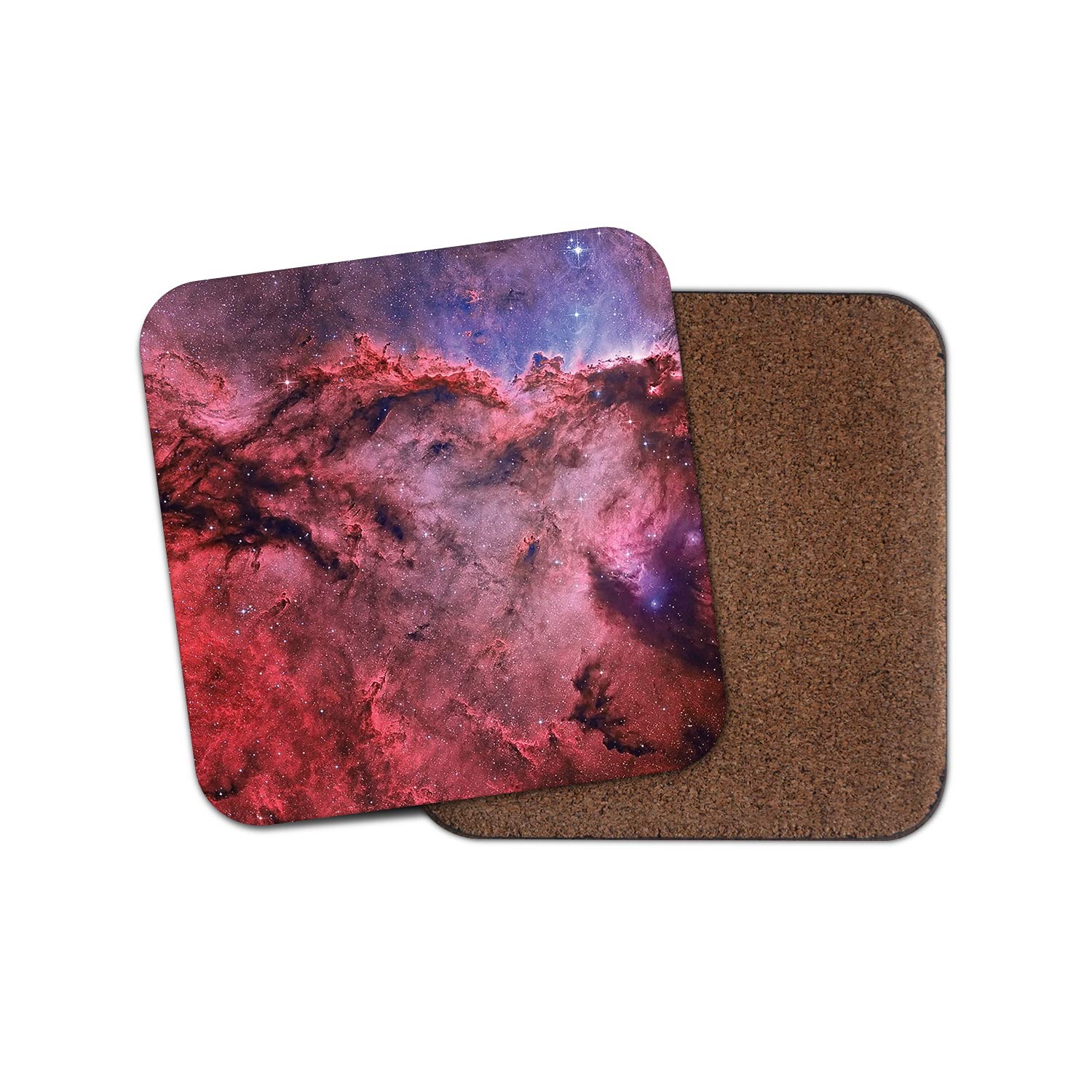 1 x Red Nebula Cork Backed Drinks Coaster - Space Planets Solar System #8943