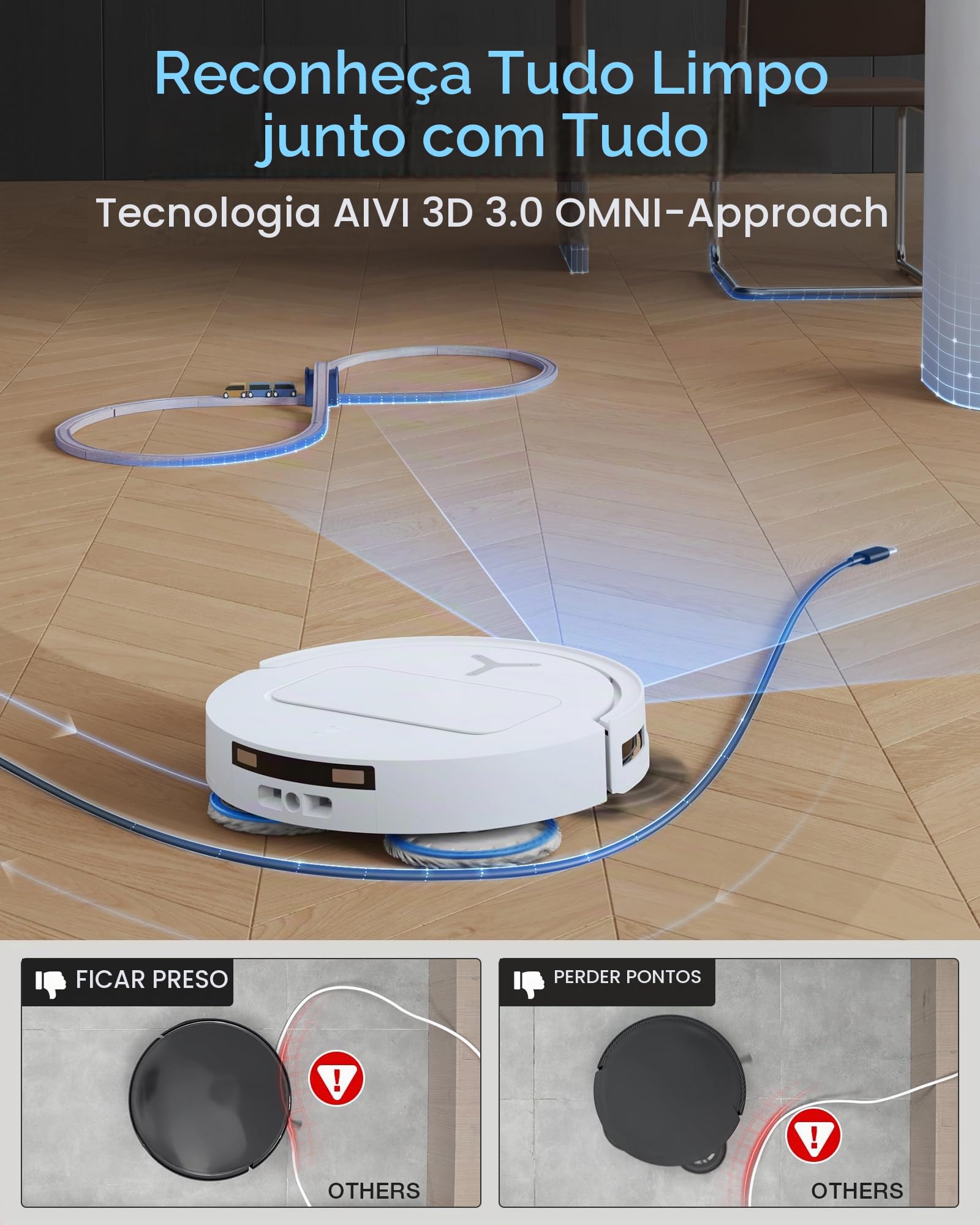 ECOVACS DEEBOT T50 PRO Omni Robot aspirador e esfregão, 8 cm