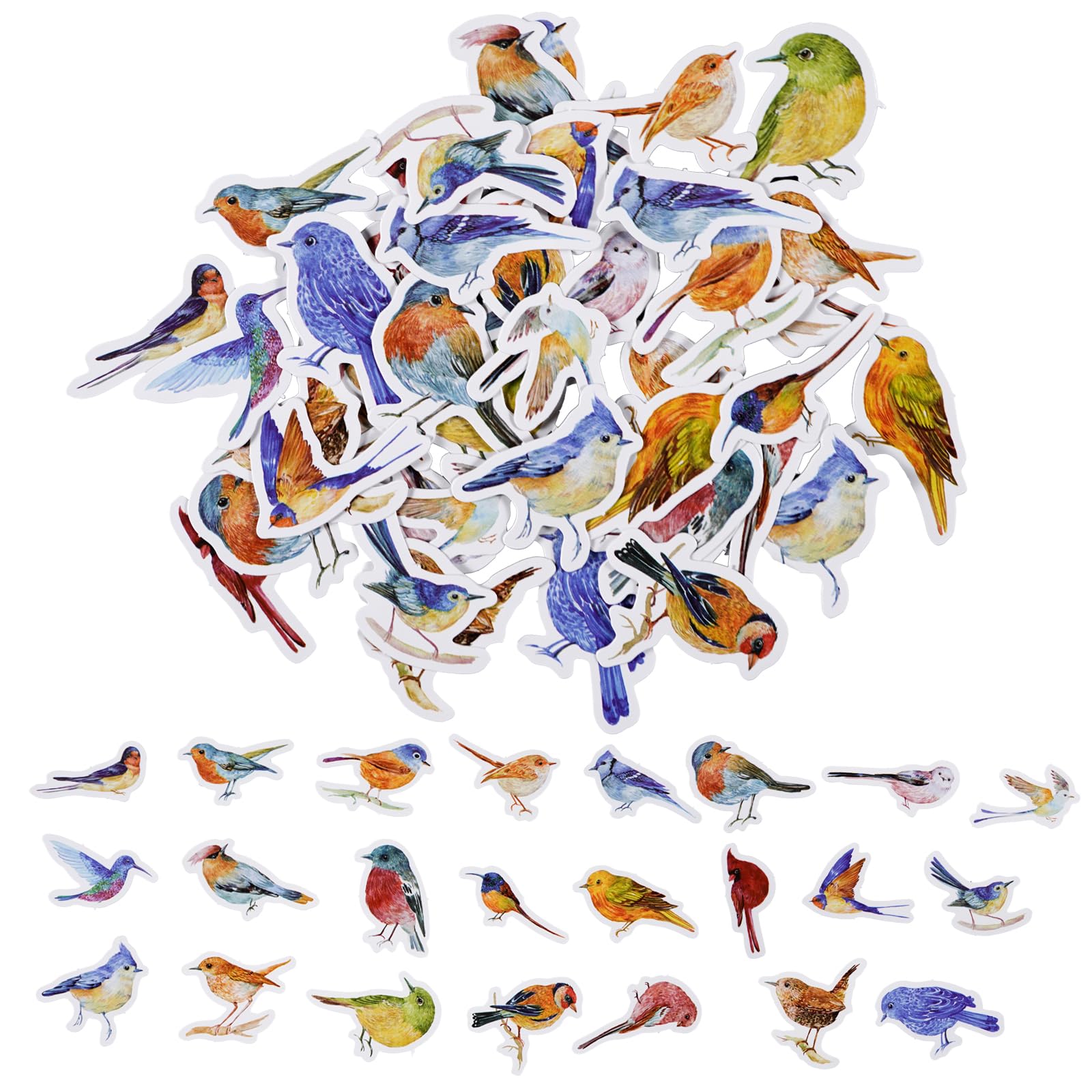 46PCS Cute Bird Stickers,Mini Scrapbook Animals Stickersl Kawaii Bird Stickers for Scrapbooking, Journal, Album, Phone Case, Laptop, Card Making